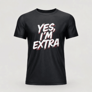 Yes I'm Extra black attitude printed t-shirt for men — 180 GSM cotton — Weavora Bold Type collection